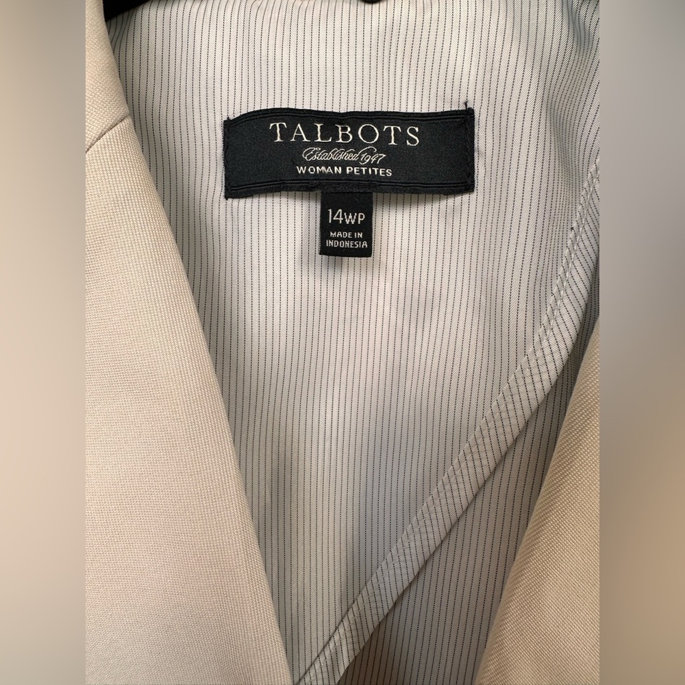 Talbots Classic Solid One Button Lined Cotton Bla… - image 5